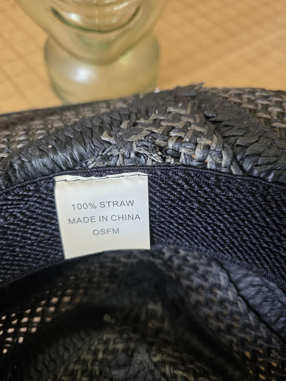 Paramount Outdoors Woven Straw Sun Hat Black Tan Chevron Unisex